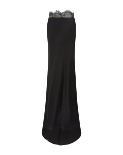 LACE WAIST TRIM MAXI SKIRT