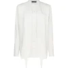 LARGE BOW TIE DETAIL SATIN SHIRT