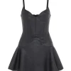 LEATHER CAMI MINI DRESS