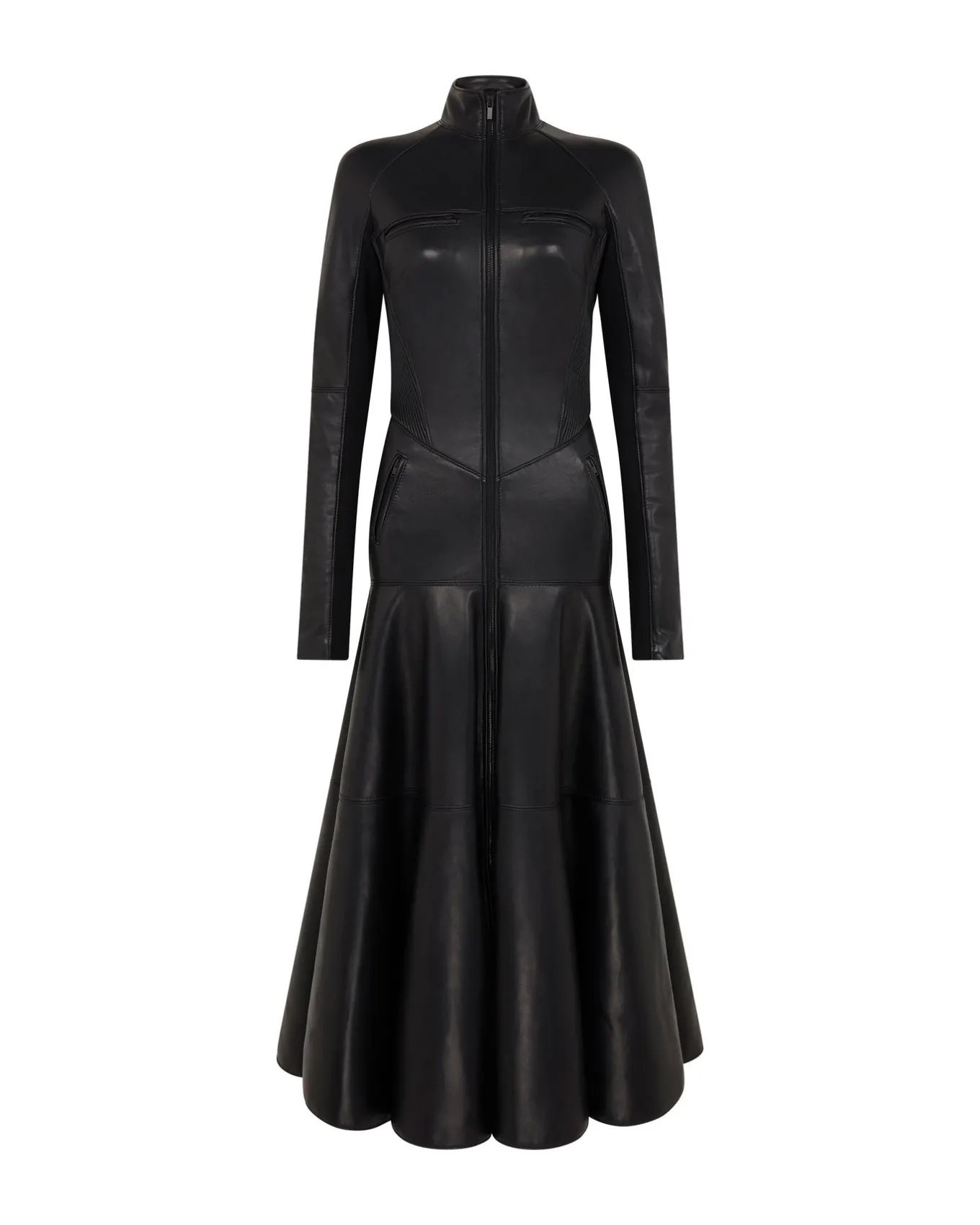 LEATHER COAT DRESS
