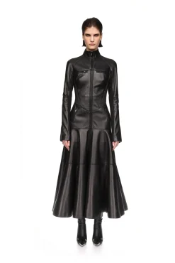 LEATHER COAT DRESS