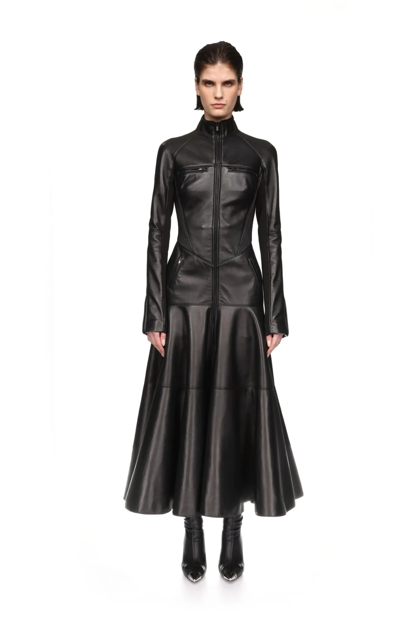 LEATHER COAT DRESS