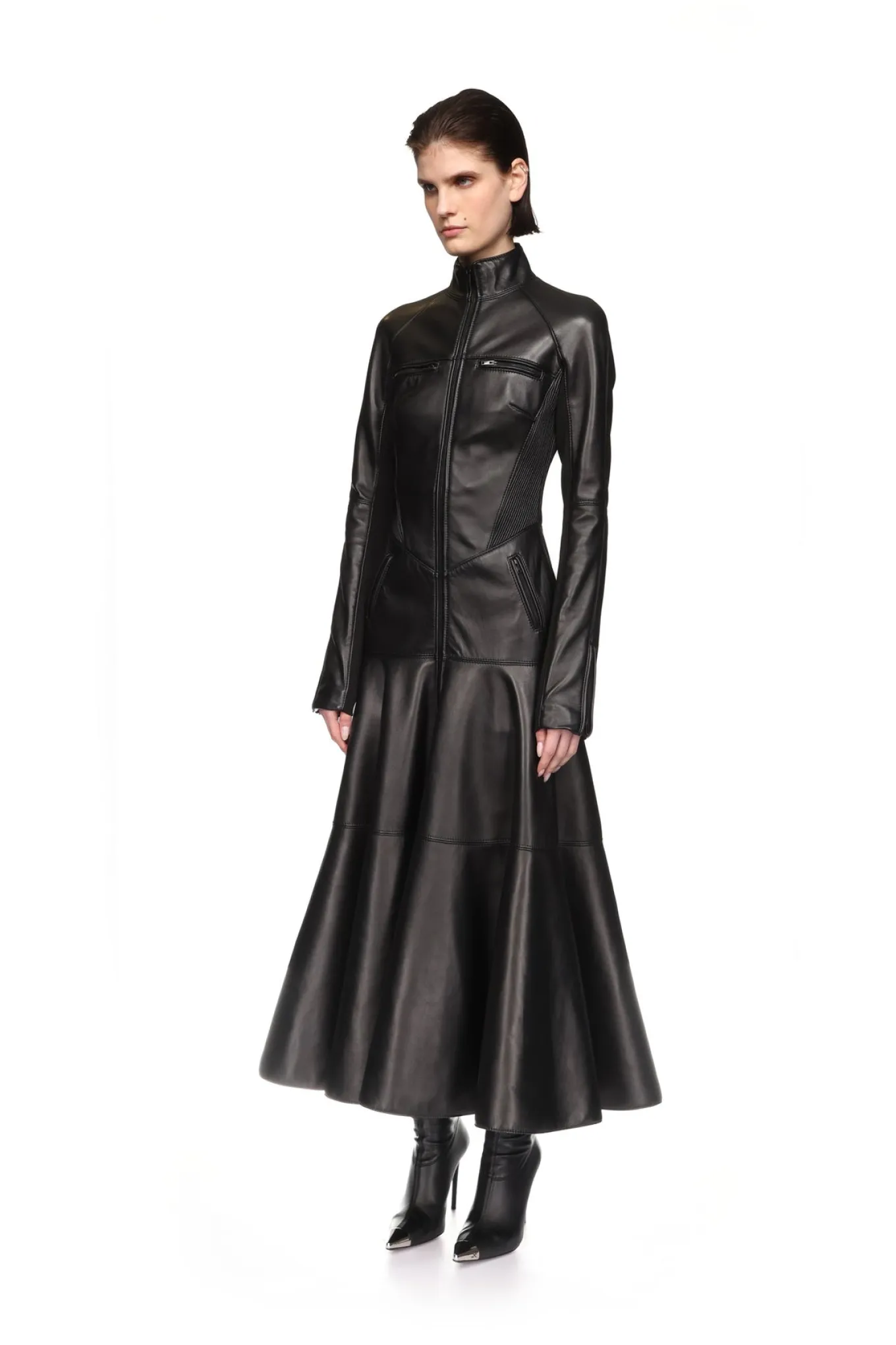 LEATHER COAT DRESS