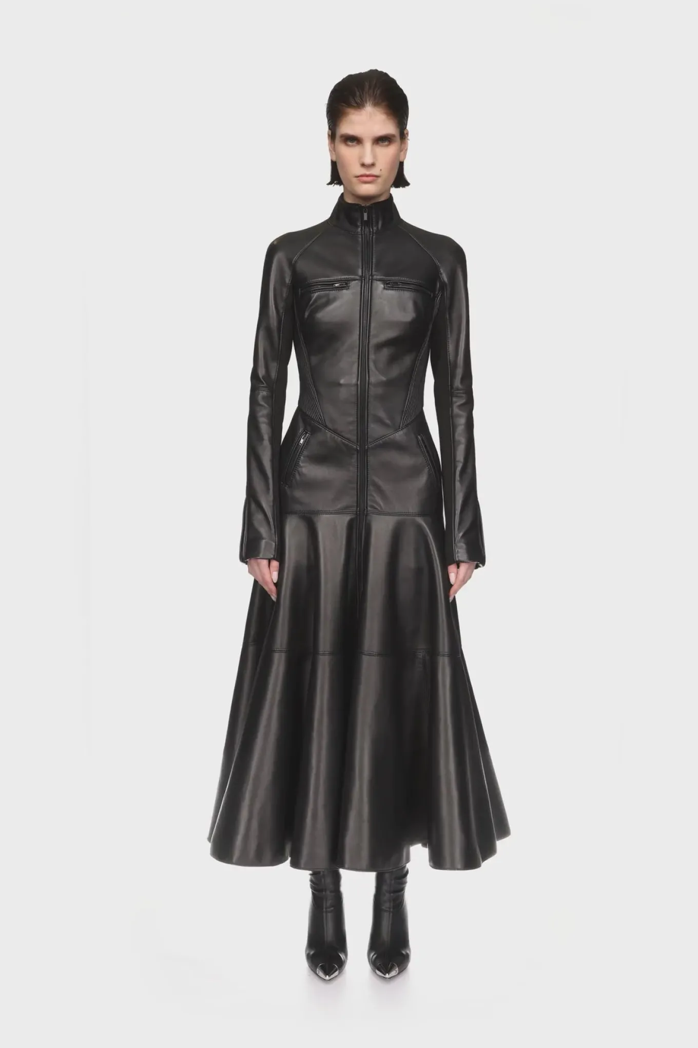 LEATHER COAT DRESS