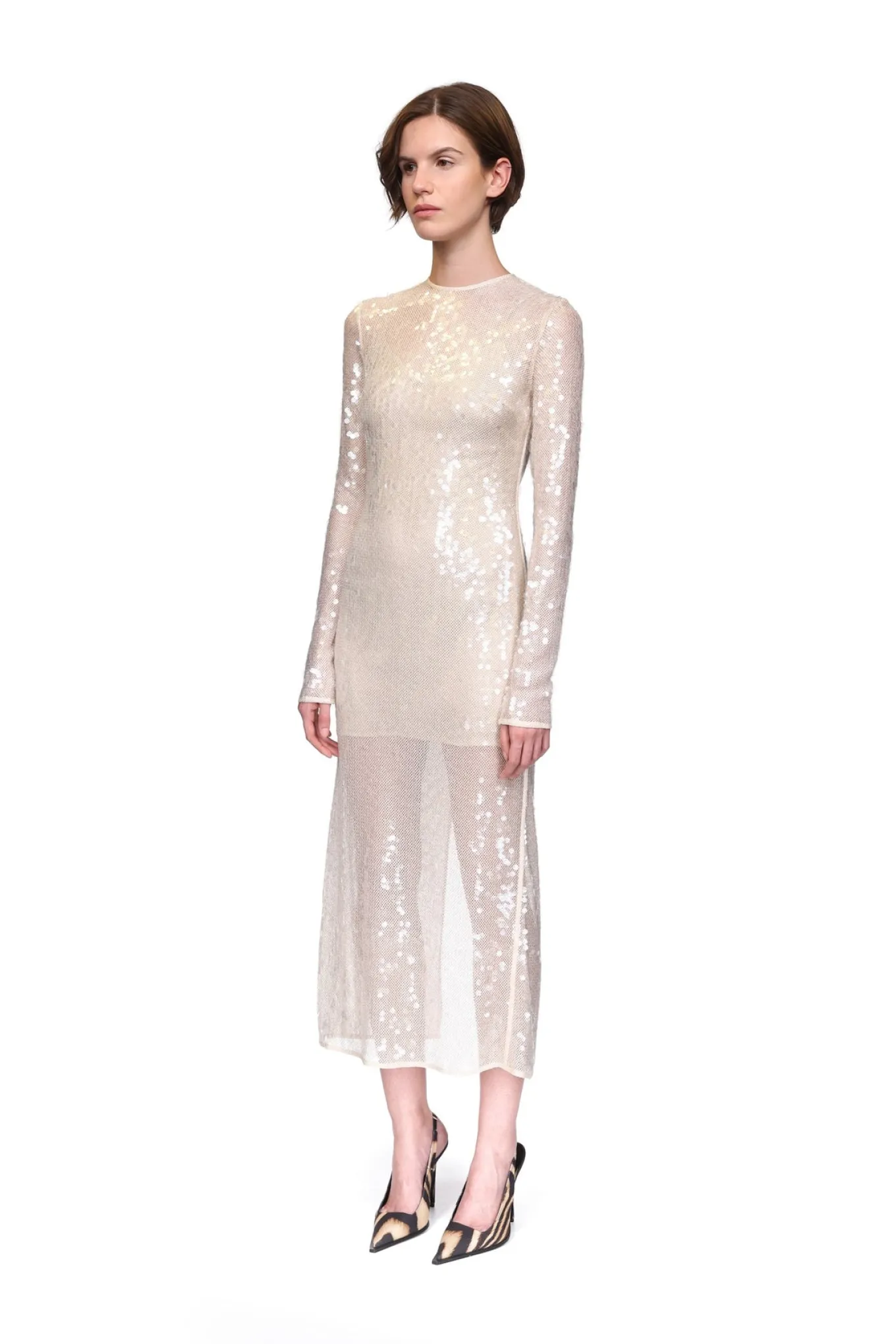 LONG SLEEVED SEQUIN MIDI DRESS