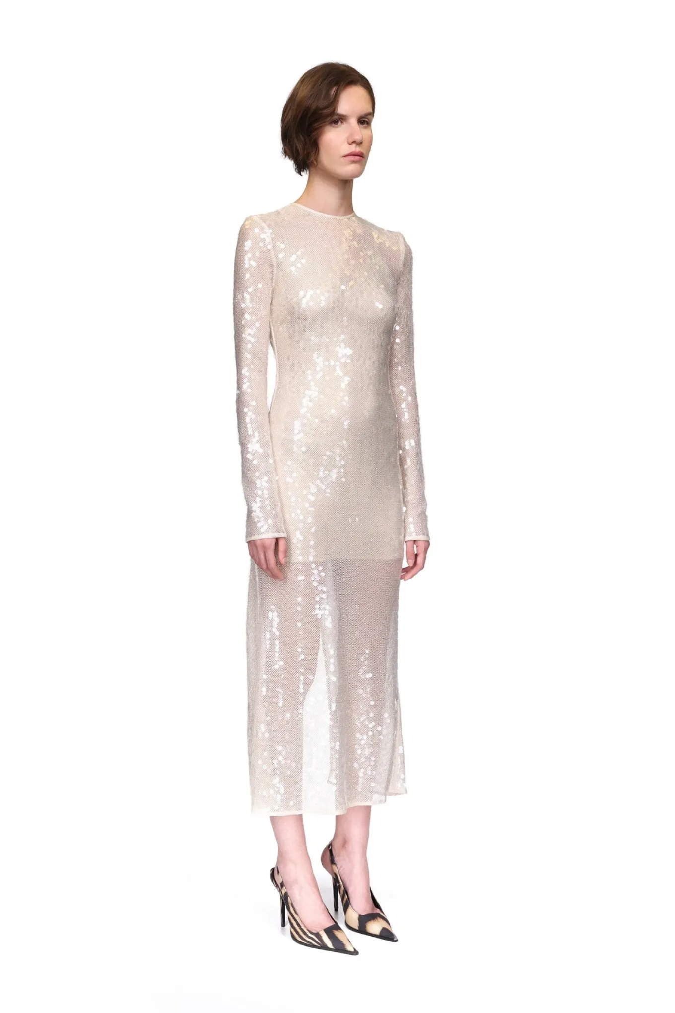 LONG SLEEVED SEQUIN MIDI DRESS