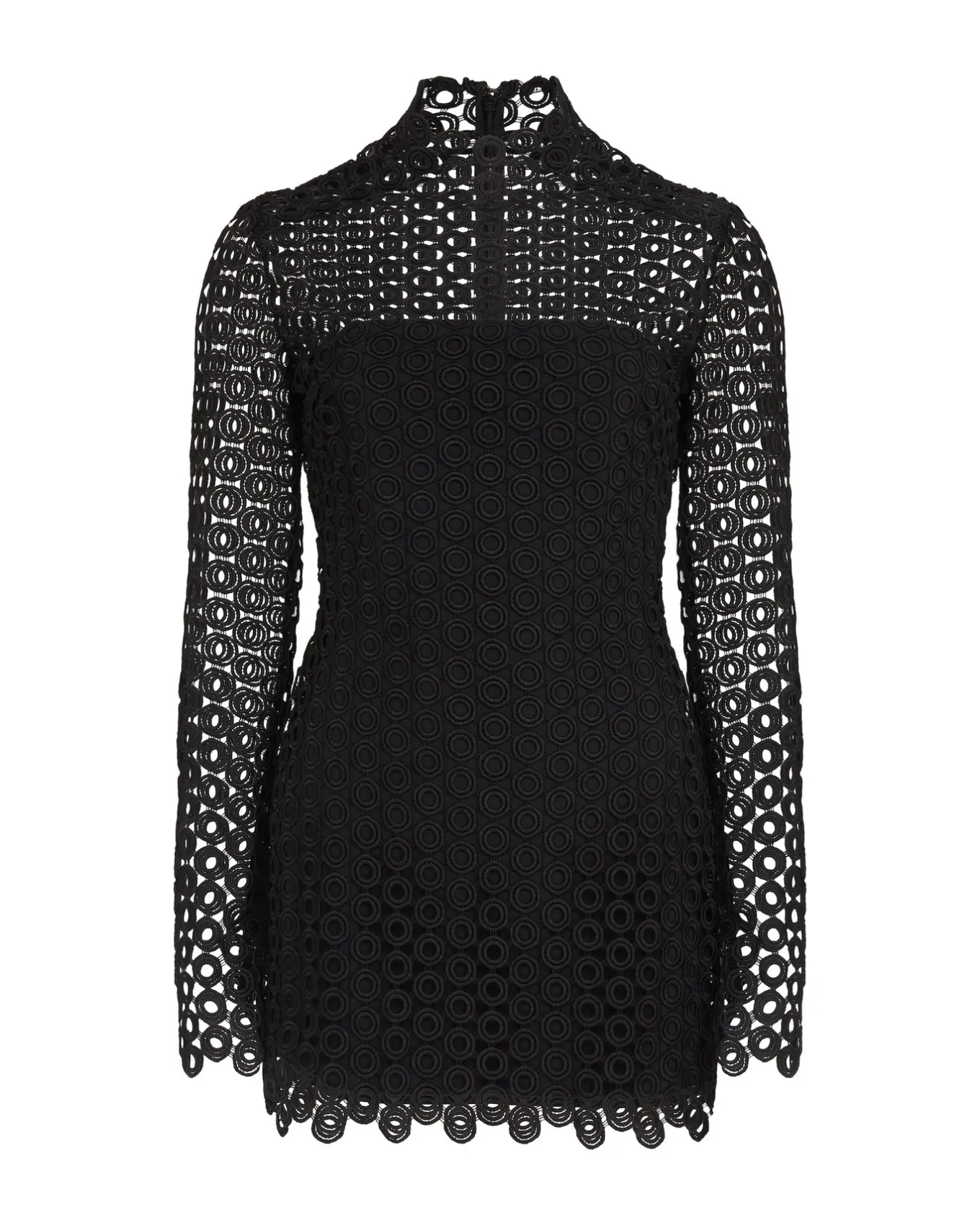 MACRAME MINI DRESS IN BLACK