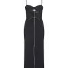 METAL ZIP AND BRA DETAIL MIDI DRESS