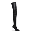NAPA LEATHER THIGH HIGH BOOTS IN BLACK