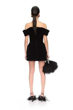 OFF THE SHOULDER VELVET MINI DRESS