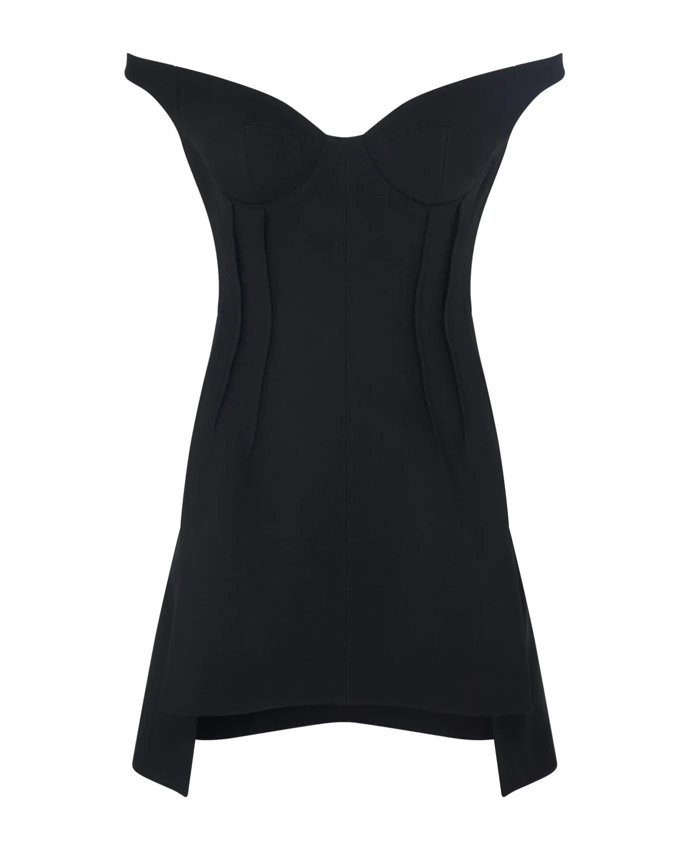 OFF THE SHOULDER WOOL MINI DRESS