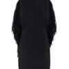 OPEN BACK RAFFIA FRINGE DETAIL MINI DRESS