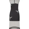ORGANZA MIDI DRESS WITH CRYSTAL HUMMINGBIRDS