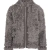OVERSIZED SHEARLING JACKET IN GREY