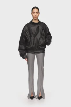 PANELLED LEATHER JACKET