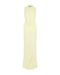 PLUNGE NECKLINE SLEEVELESS GOWN
