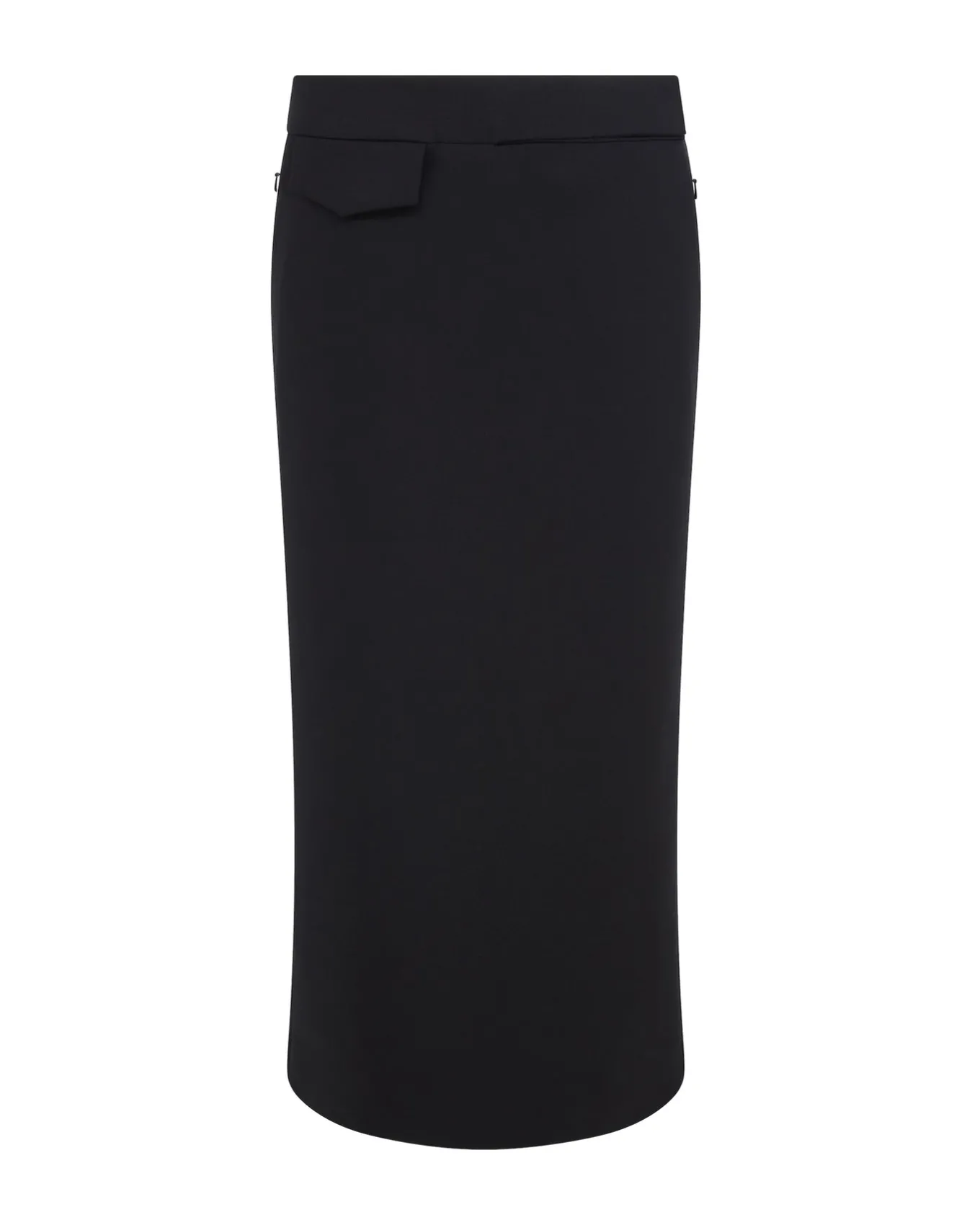 POCKET DETAIL MIDI SKIRT IN BLACK