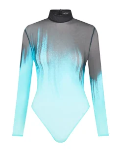 PRINTED TULLE BODYSUIT
