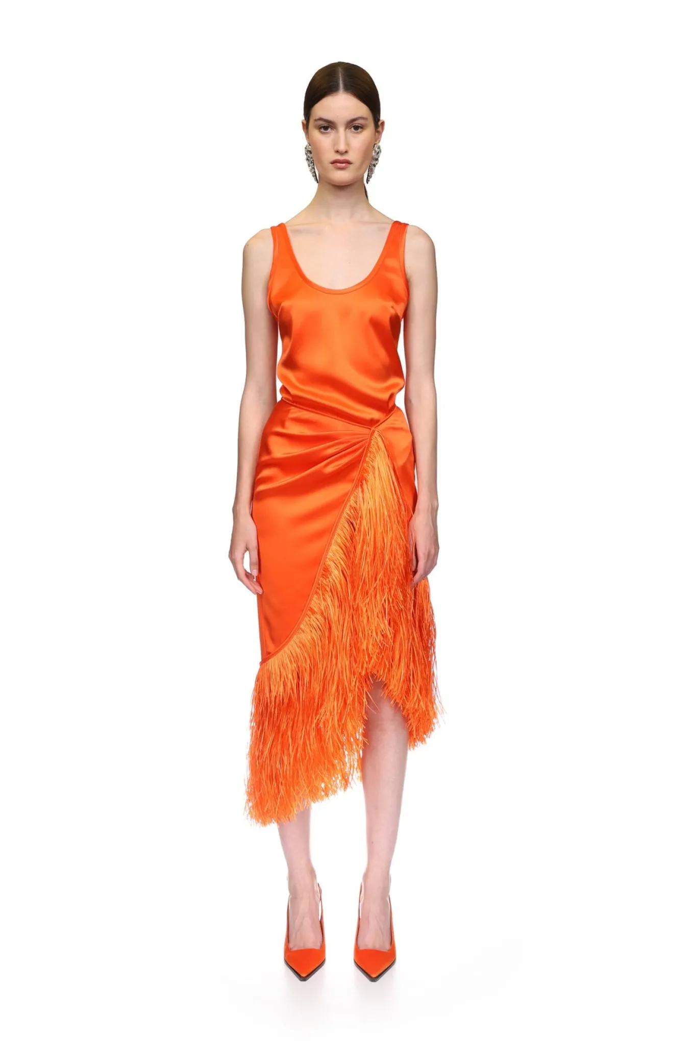 RAFFIA FRINGE TRIM WRAP SKIRT