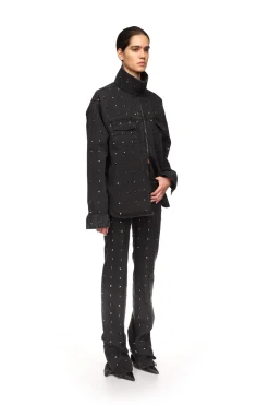 RHINESTONE CRYSTAL EMBROIDERY JACKET