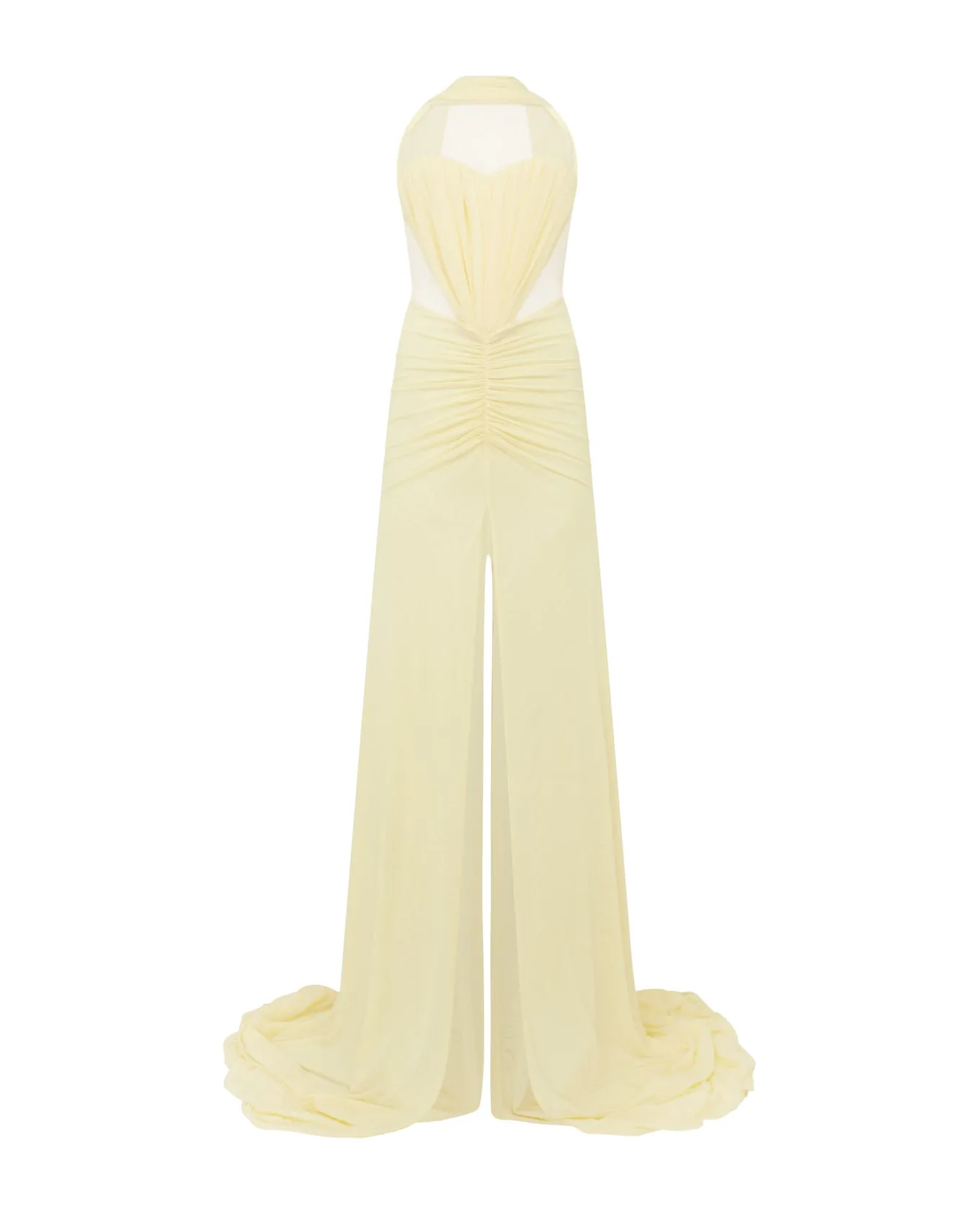 RUCHED TOP AND SCARF DETAIL GOWN