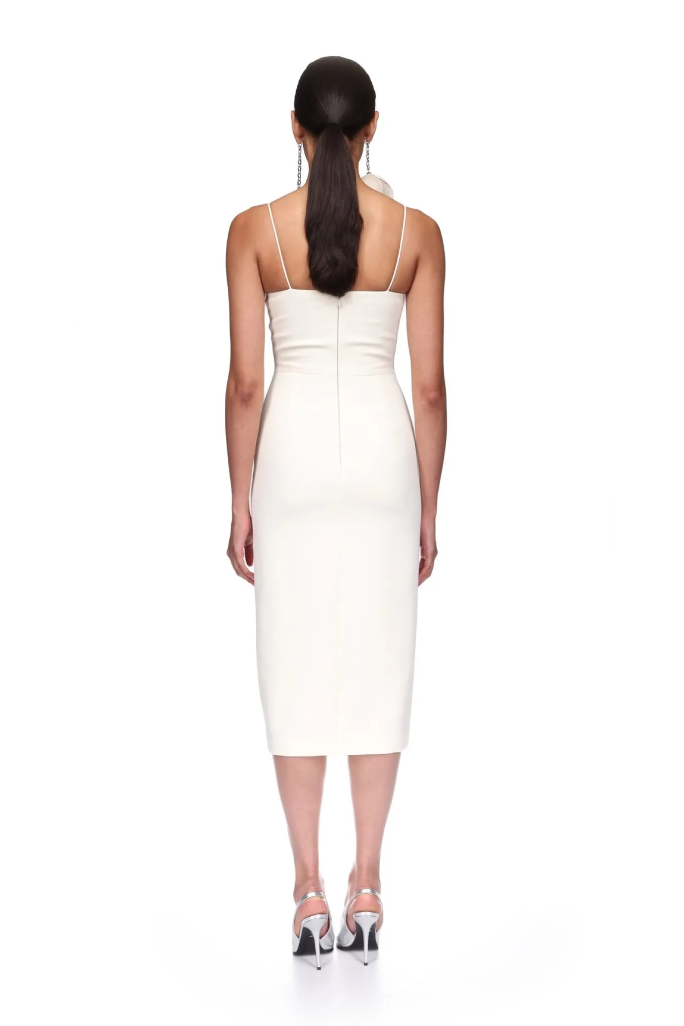 RUFFLE&FEATHER BALCONETTE BRA OPEN LEG MIDI DRESS