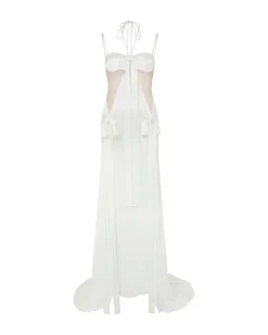 SATIN BOW AND CUTOUT GOWN
