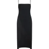 SATIN PLEATING DETAIL MIDI DRESS