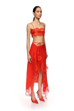 SATIN TAPE AND LACE BRA TOP
