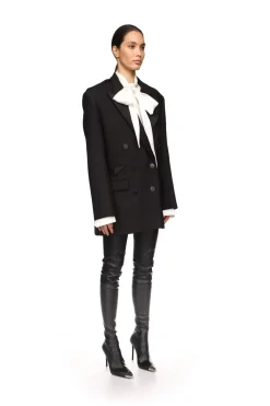 SATIN TAPE DETAIL TAILORED JACKET