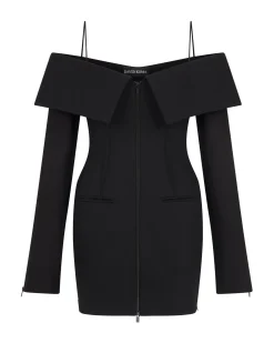 SHOULDER OVERLAY TAILORED MINI DRESS