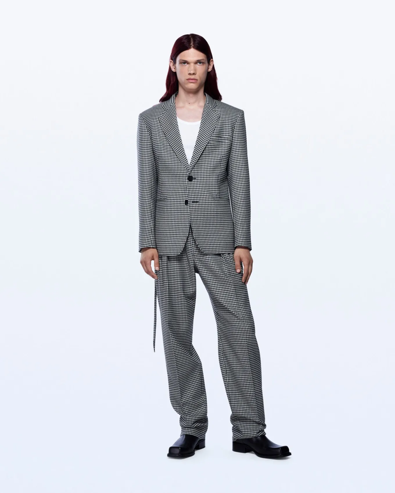 SINGLE BREASTED HOUNDSTOOTH JACKET