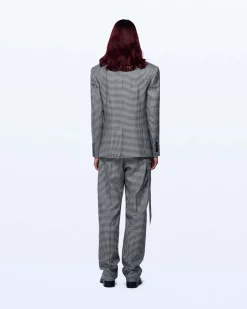 SINGLE BREASTED HOUNDSTOOTH JACKET