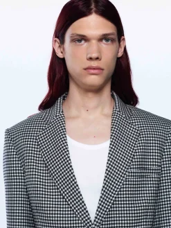 SINGLE BREASTED HOUNDSTOOTH JACKET