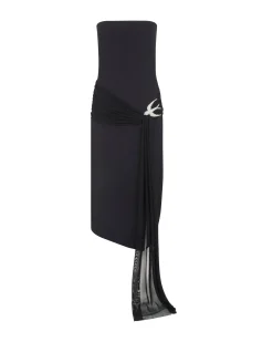 SLEEVELESS MIDI DRESS WITH CRYSTAL HUMMINGBIRD