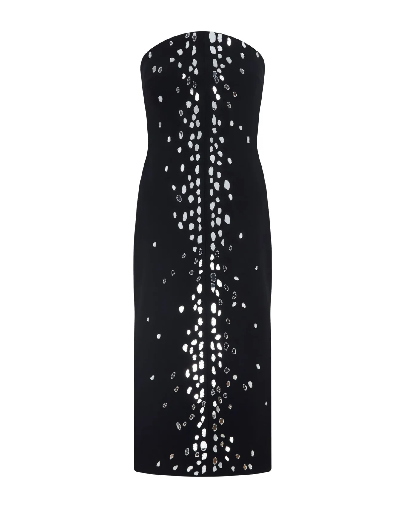 SPECKLED CRYSTAL EMBROIDERY MIDI DRESS