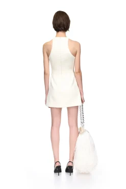 SPECKLED CRYSTAL EMBROIDERY MINI DRESS