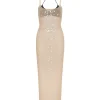 SPECKLED CRYSTALS NAKED MIDI DRESS