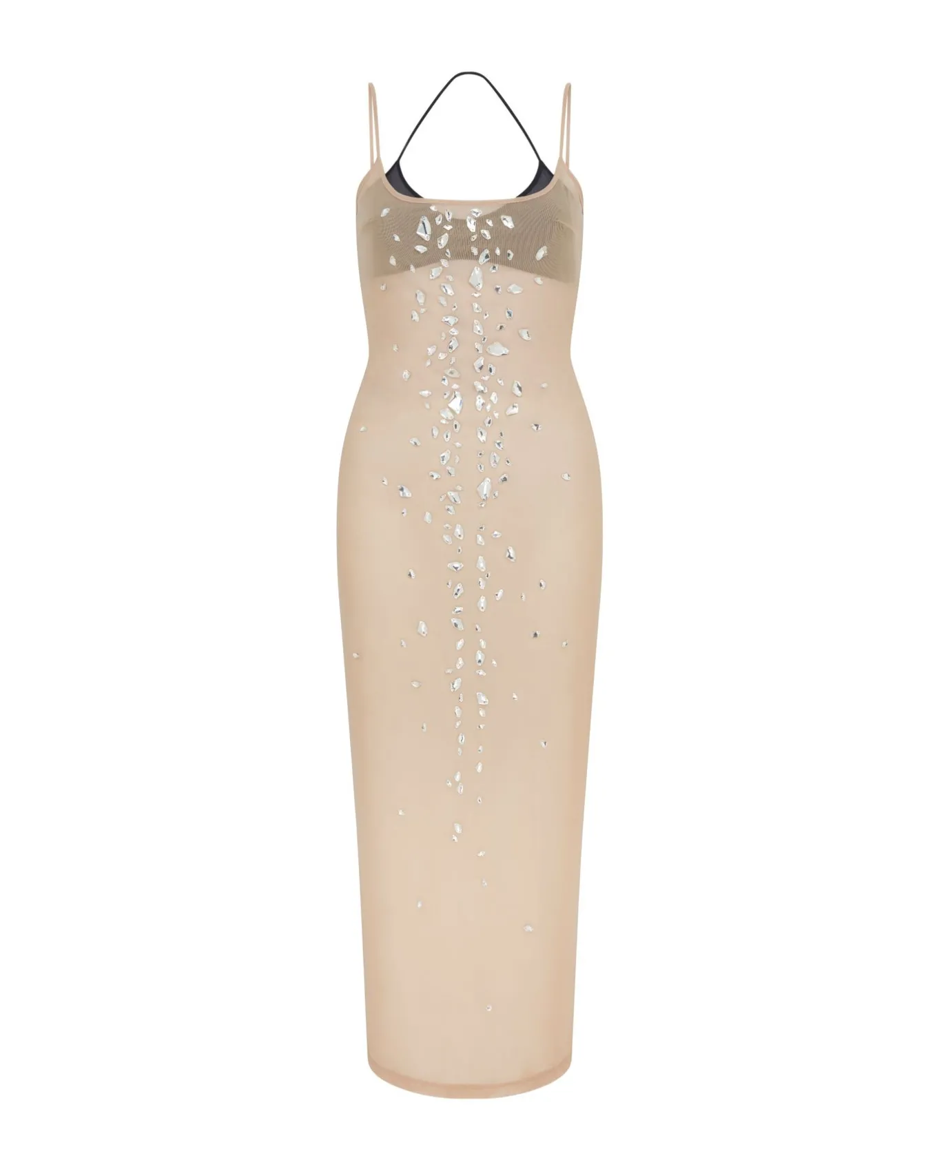 SPECKLED CRYSTALS NAKED MIDI DRESS