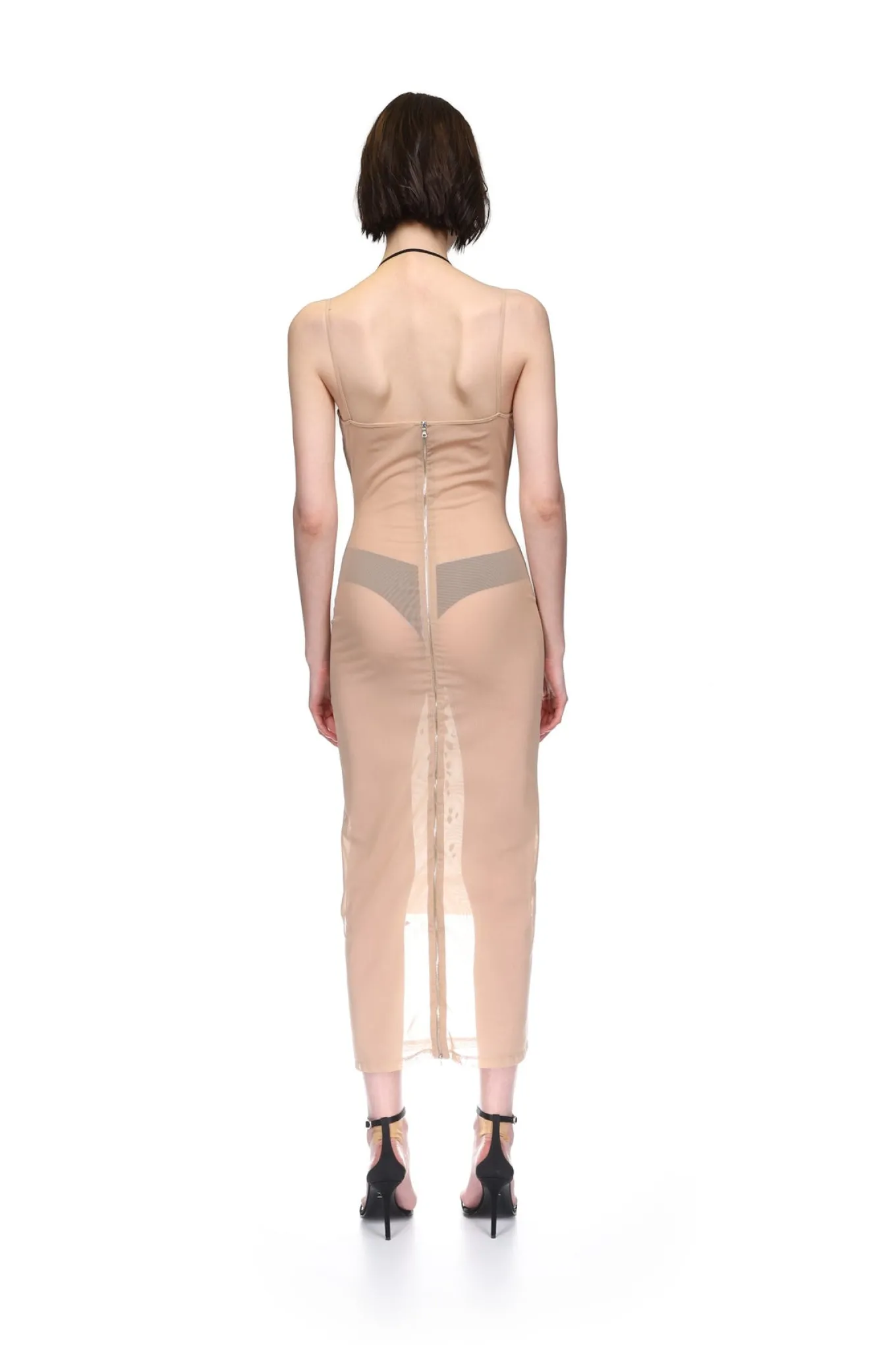 SPECKLED CRYSTALS NAKED MIDI DRESS