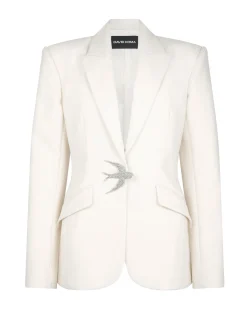 TAILORED JACKET WITH SWALLOW BIRD EMBR