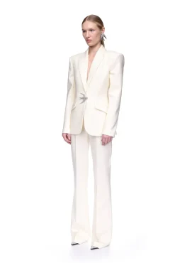 TAILORED JACKET WITH SWALLOW BIRD EMBR