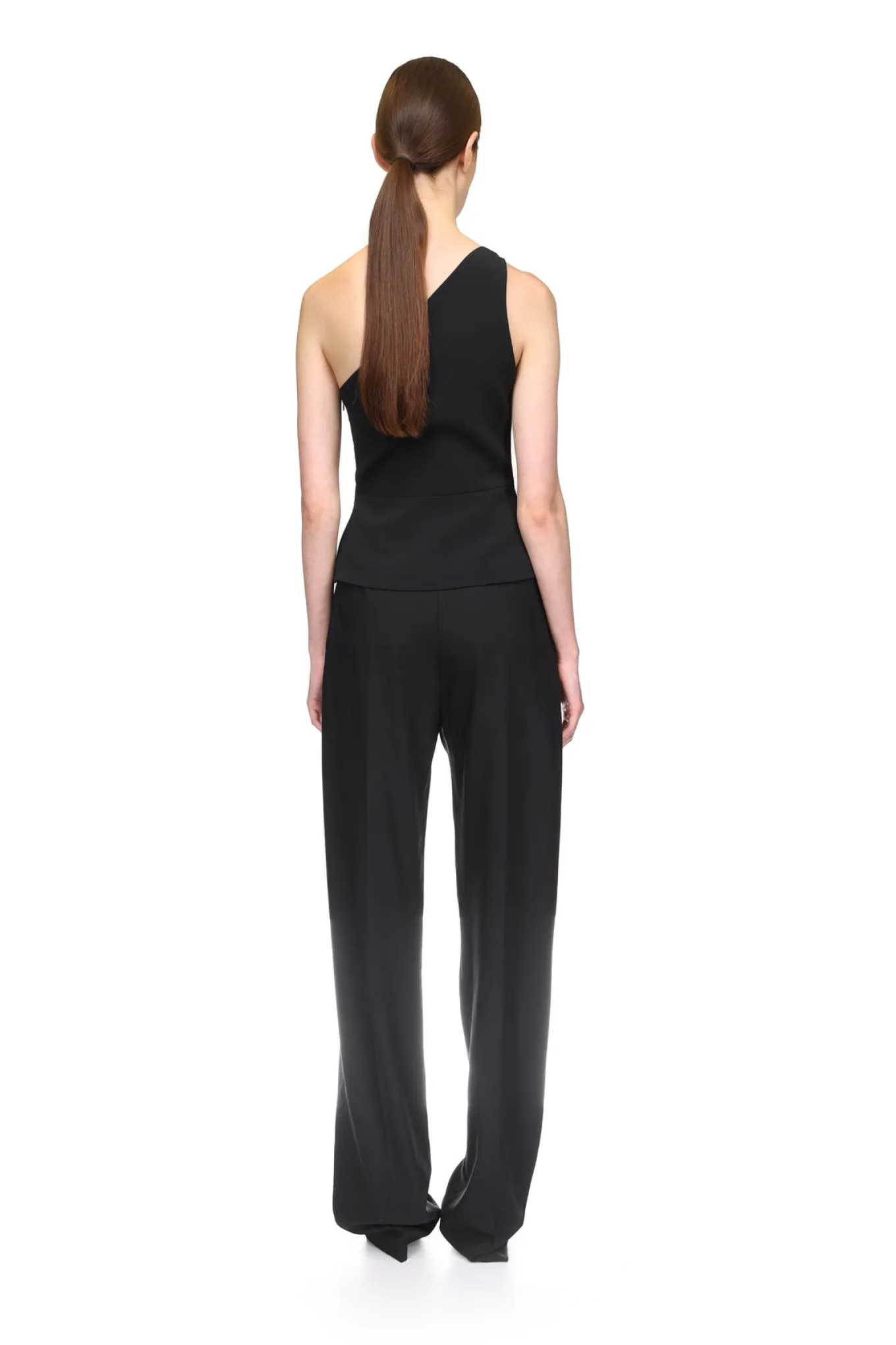TAPERED TAILORED TROUSERS IN BLACK