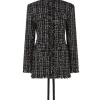 TWEED AND SATIN BOW MINI DRESS