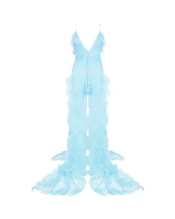 V NECK LACE GOWN