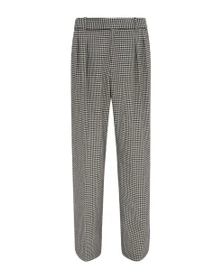 WIDE LEG HOUNDSTOOTH TUXEDO TROUSERS