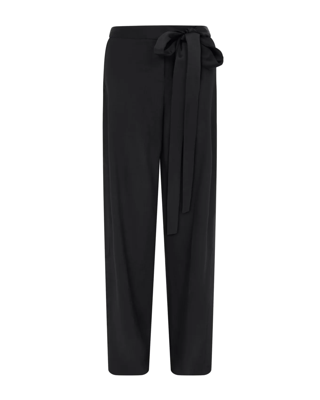 WIDE LEG TROUSERS WITH SATIN BOW DETAIL