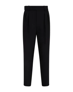 WIDE LEG TUXEDO WOOL TROUSERS