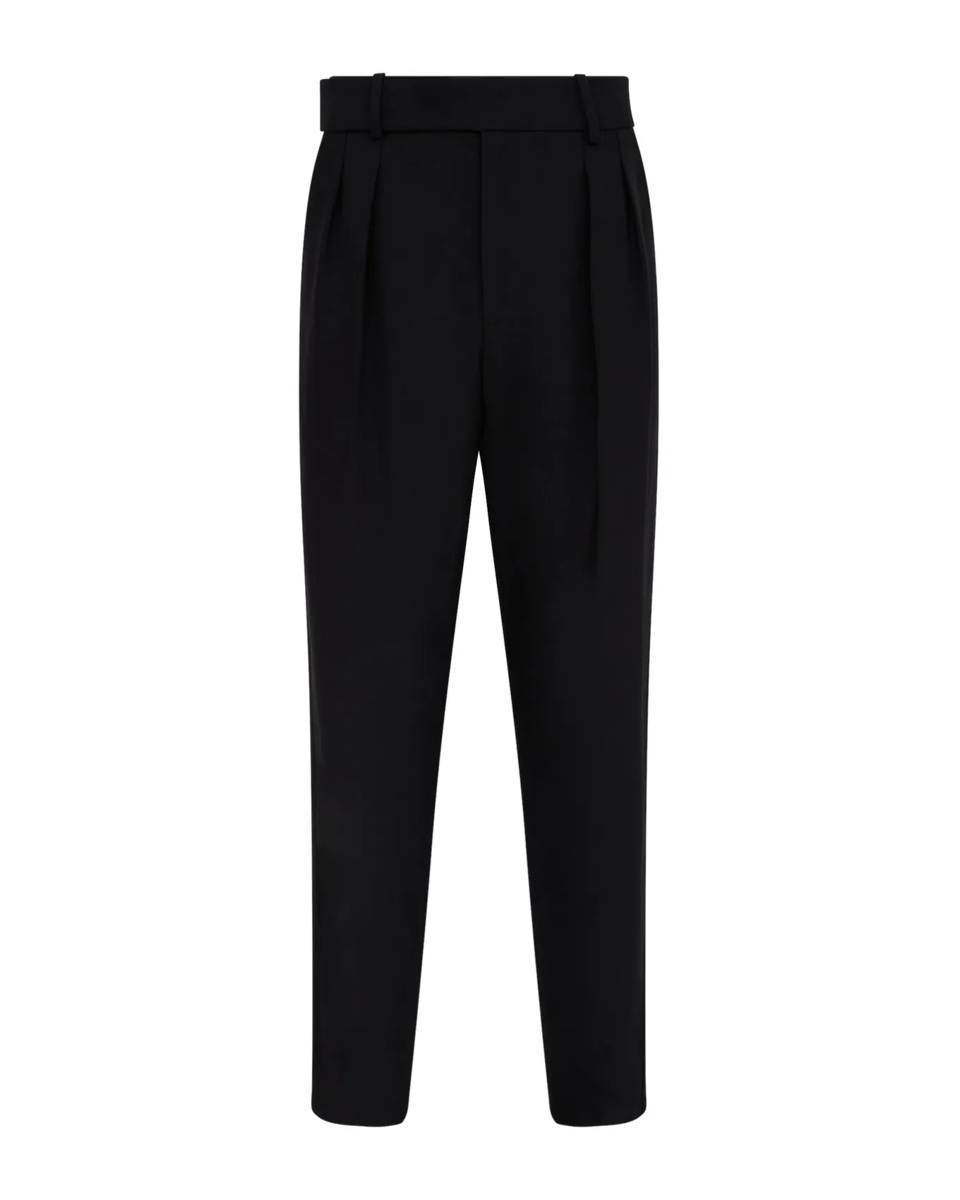 WIDE LEG TUXEDO WOOL TROUSERS