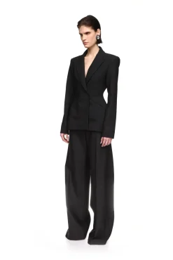 WIDE TAILORED TROUSERS IN BLACK
